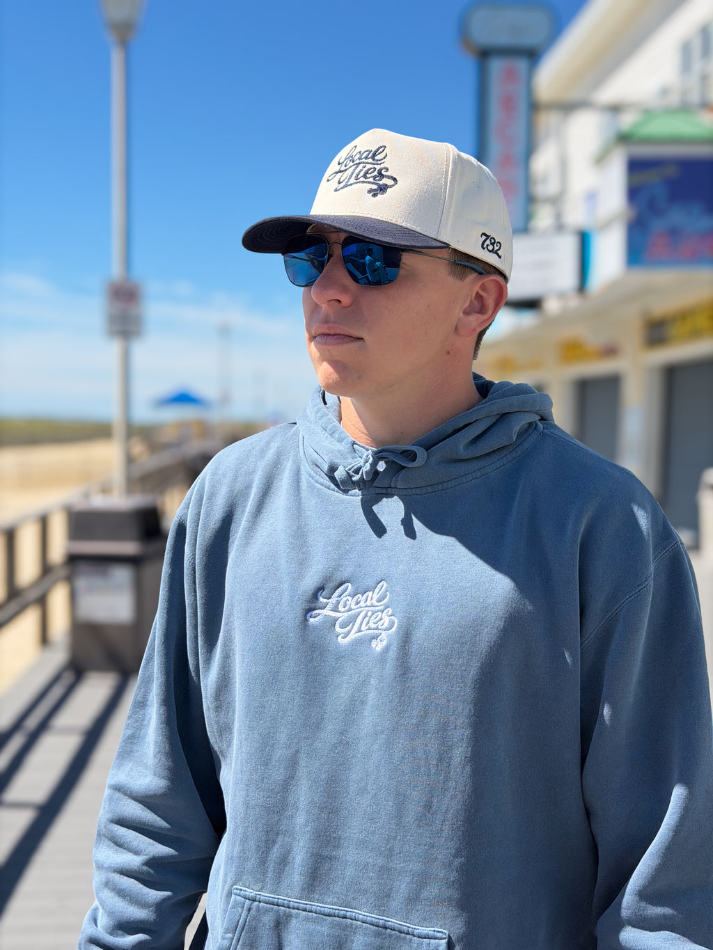 Wordmark Hoodie- Slate Blue